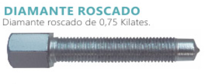 DIAMANTE ROSCADO 0,75 Kte. ROSCA 3/8 NF