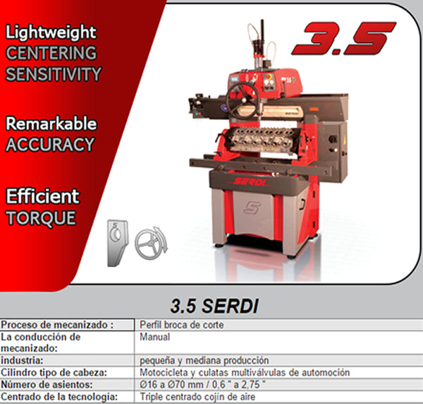 Serdi 3.5 - Rectificadora de Asientos de Válvulas