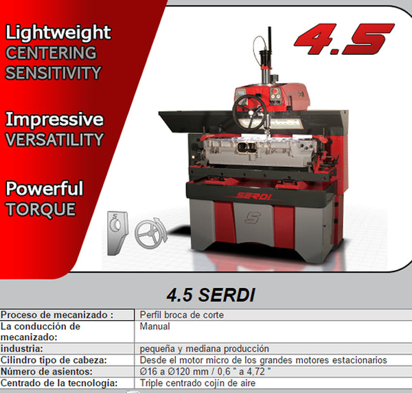 Serdi 4.5 -Rectificadora de Asientos de Válvulas
